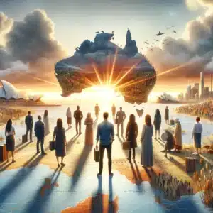 People migrating to Australia