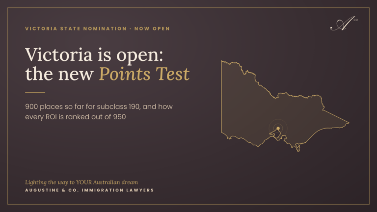 Victoria State Nomination Is Now Open: The New Victorian Points Test Explained
